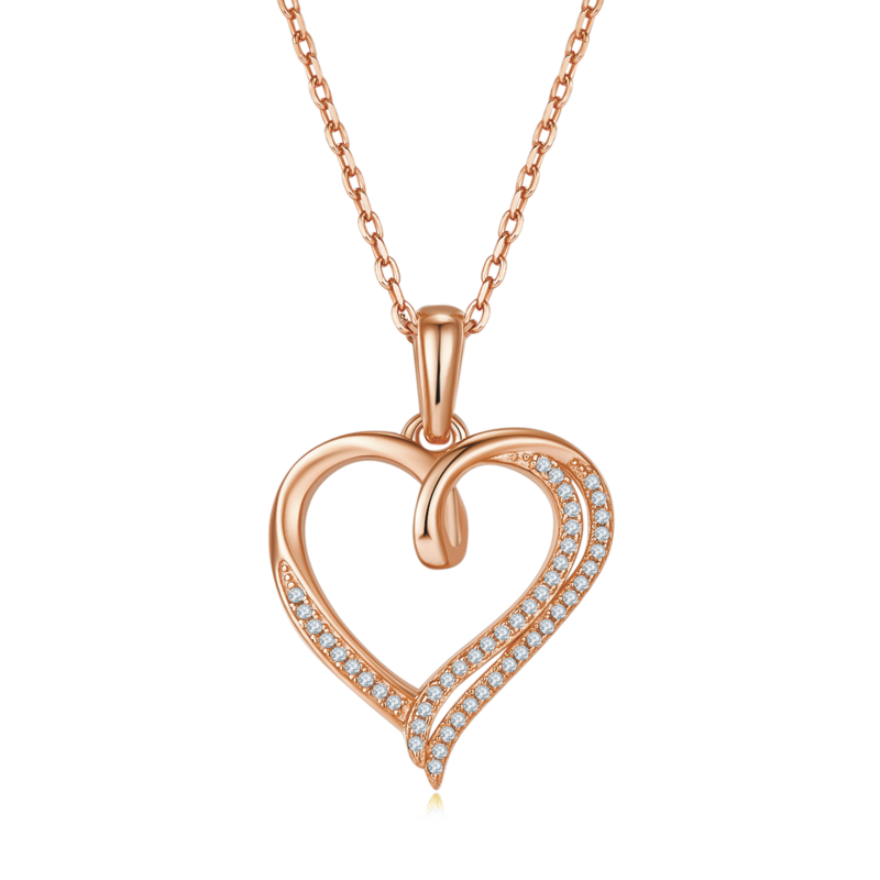 复芯爱心PendantS925银Moissanite厘石D级0.15ct